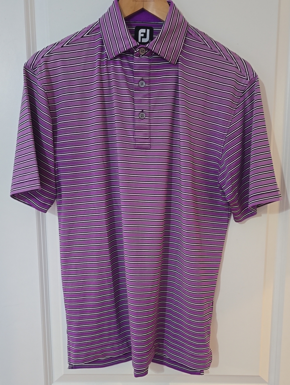 FootJoy Men’s Purple Striped Performance Polo